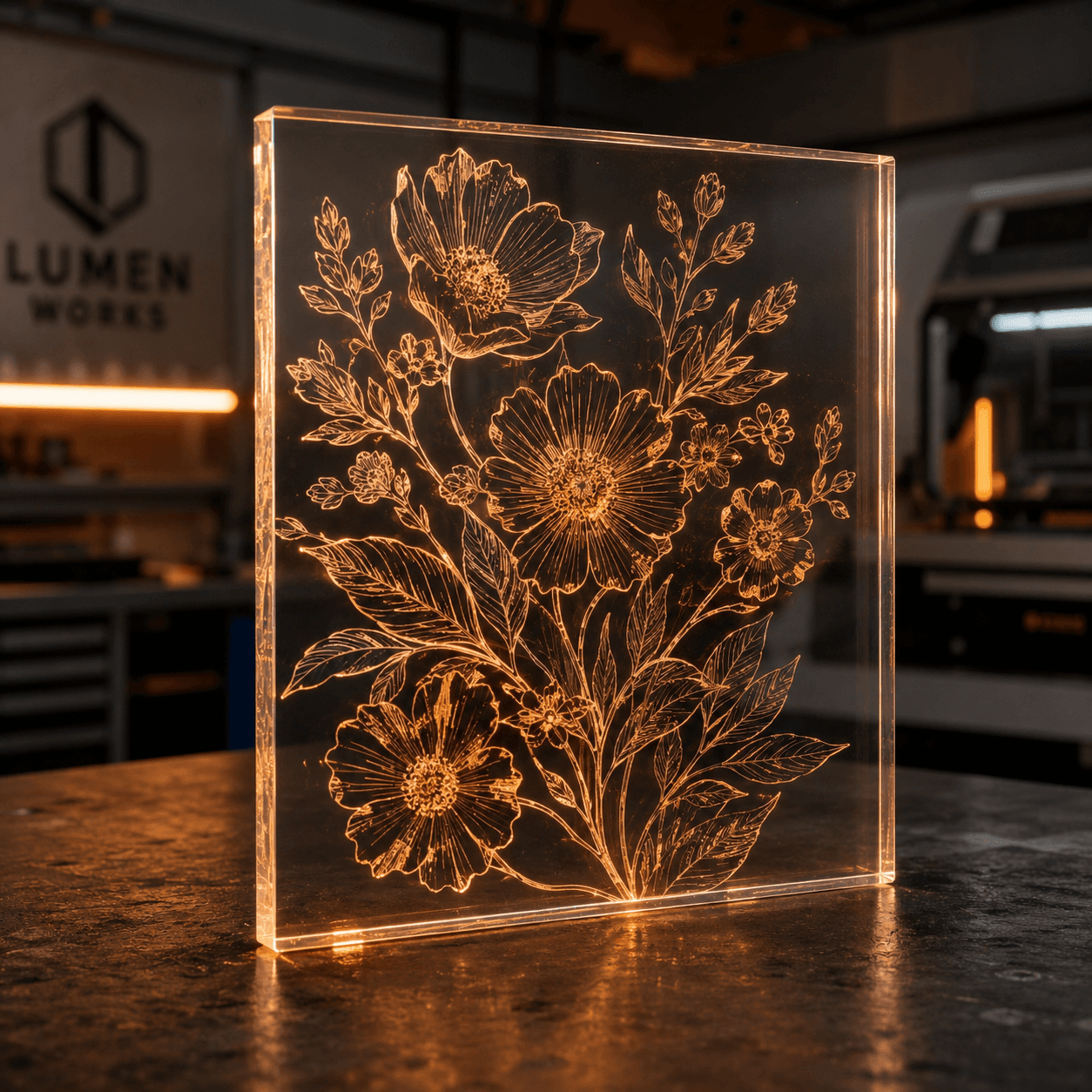 Acrylic engraving sample