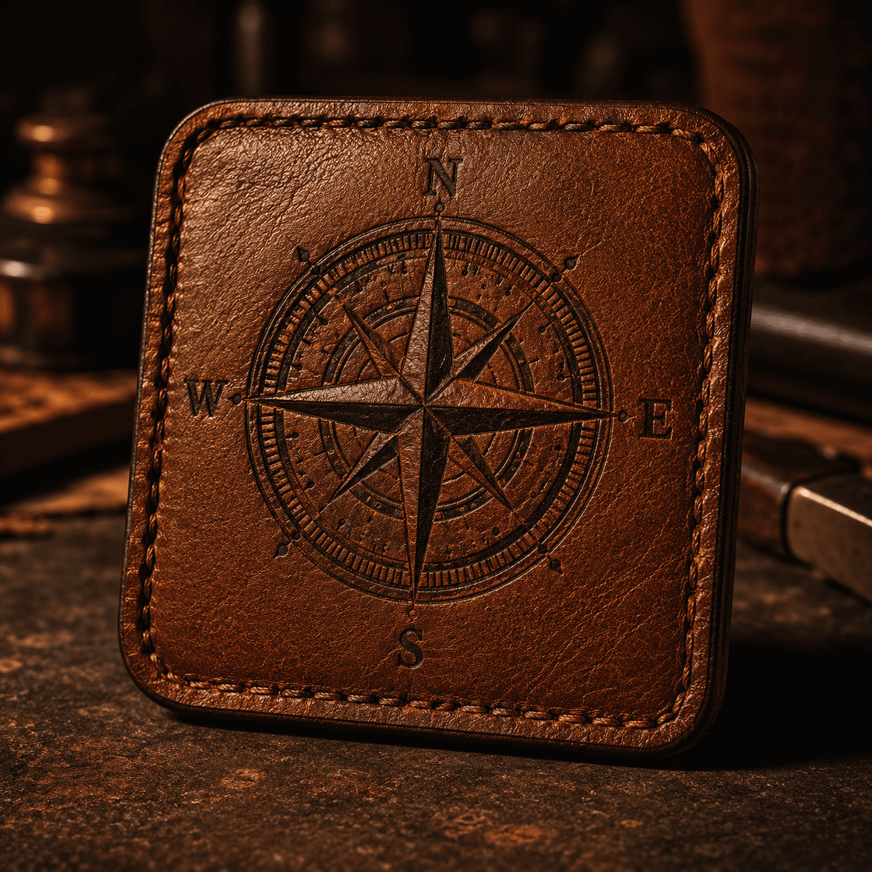Leather engraving sample