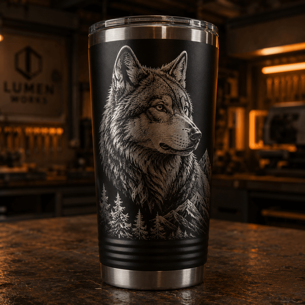 Tumblers engraving sample